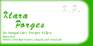 klara porges business card